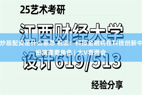 炒股配资是什么意思 祝波：科技金融将在科技创新中扮演重要角色 | 大V看两会